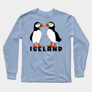 Puffin Cute Birds from Iceland Long Sleeve T-Shirt